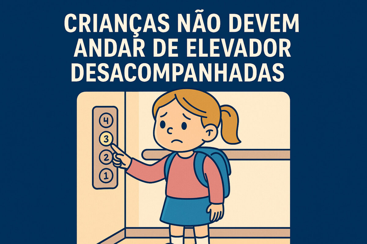 Crianças não devem andar de elevador desacompanhadas”